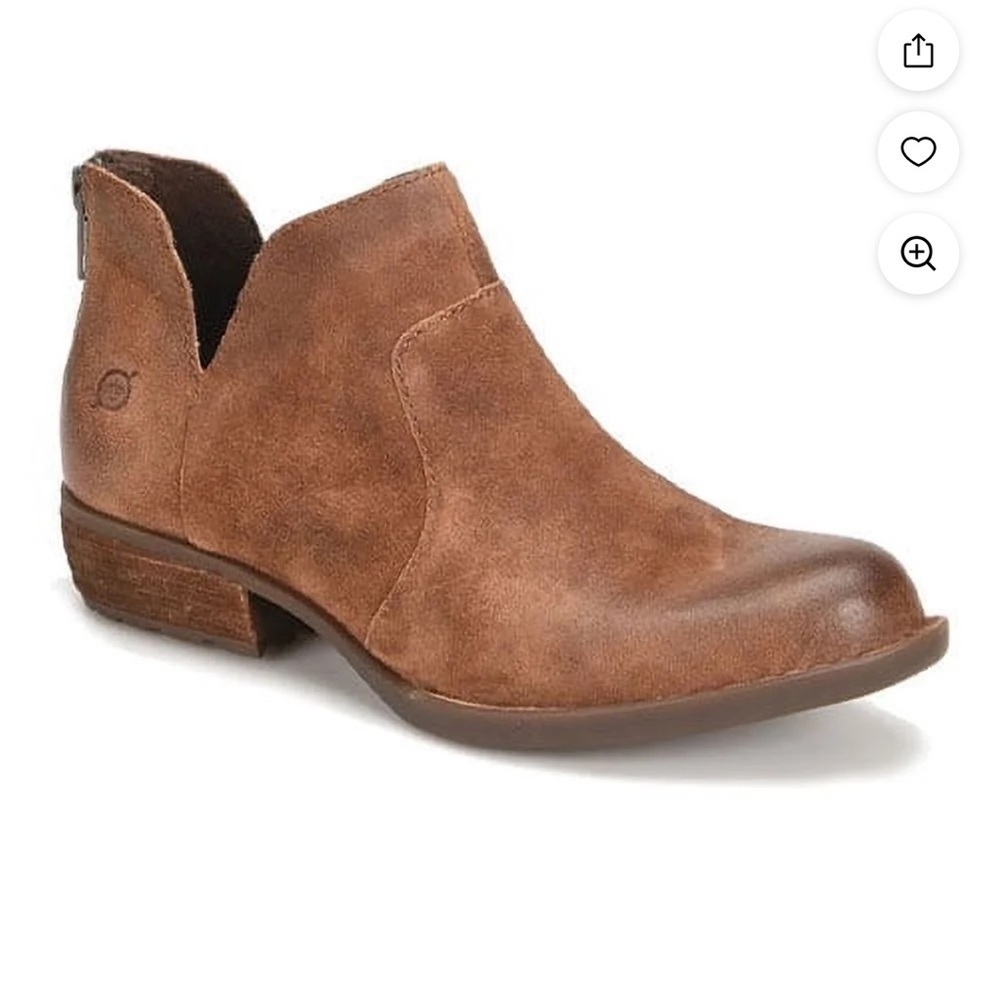 Born Womens Kerri Boot Size 
Brown Suede Shootie Low Block
Heel Bootie Boho
